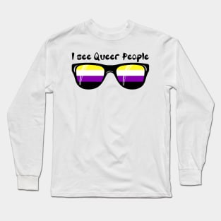 Non-Binary Sunglasses - Queer People Long Sleeve T-Shirt